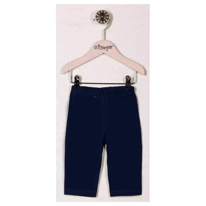 BAWEŁNIANE LEGGINSY DZIEWCZĘCE 3/4 GRANATOWE GŁADKIE 56CM BAMAR