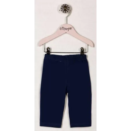 BAWEŁNIANE LEGGINSY DZIEWCZĘCE 3/4 GRANATOWE GŁADKIE 56CM BAMAR