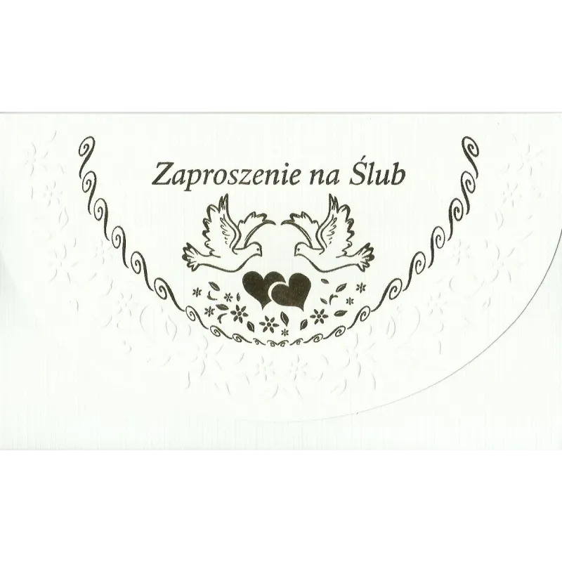 KARNET ZAPROSZENIE NA ŚLUB Z ZŁOTYMI ZDOBIENIAMI + KOPERTA