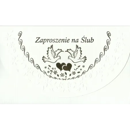 KARNET ZAPROSZENIE NA ŚLUB Z ZŁOTYMI ZDOBIENIAMI + KOPERTA