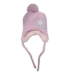 CZAPKA ZIMOWA DZIEWCZĘCA RÓŻOWA WIĄZANA 34-36 CM YO! CLUB