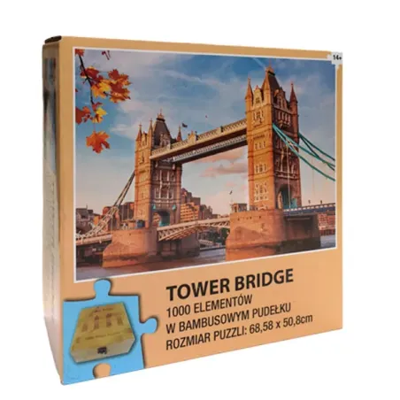 TOWER BRIDGE PUZZLE W BAMBUSOWYM PUDEŁKU 1000 ELEMENTÓW 14+