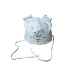 CZAPKA NIEMOWLĘCA BIAŁA WIĄZANA MAŁA DZIEWCZYNKA 40CM MARIKA