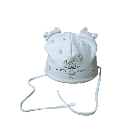 CZAPKA NIEMOWLĘCA BIAŁA WIĄZANA MAŁA DZIEWCZYNKA 40CM MARIKA