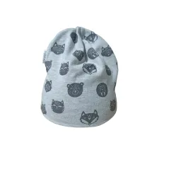 CZAPKA DZIECIĘCA SZARA ZWIERZAKI 42CM MARIKA