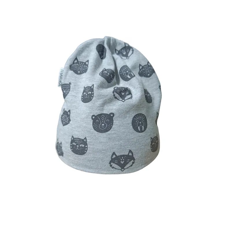 CZAPKA DZIECIĘCA SZARA ZWIERZAKI 42CM MARIKA