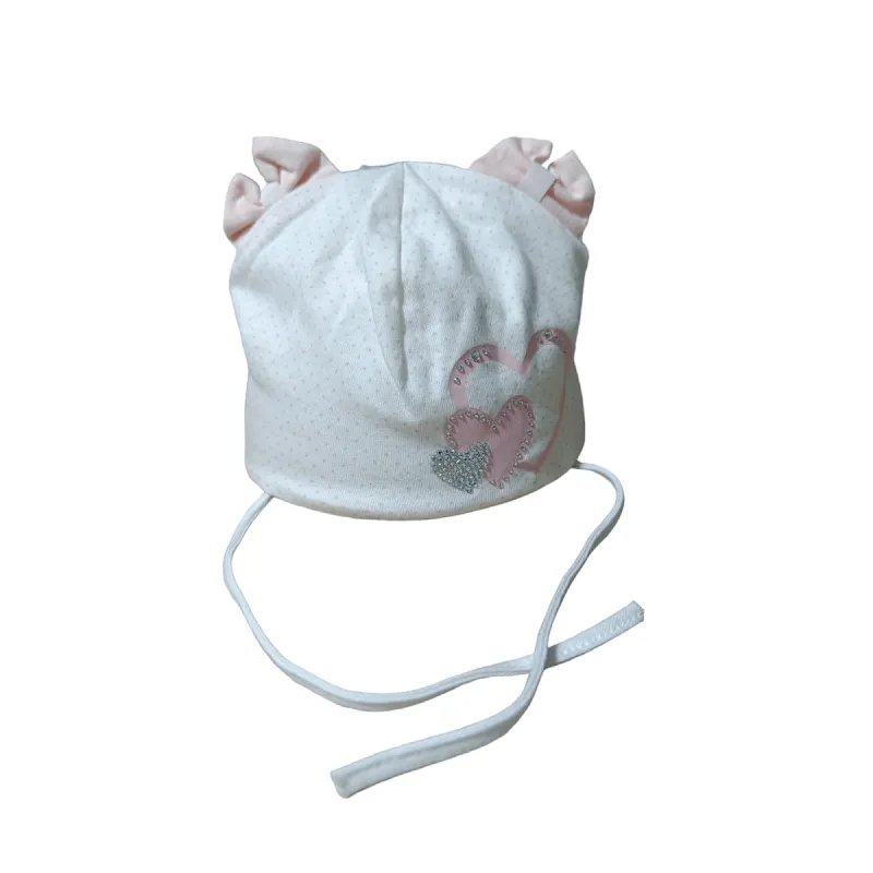 CZAPKA NIEMOWLĘCA BIAŁA WIĄZANA ANULKA 40CM MARIKA