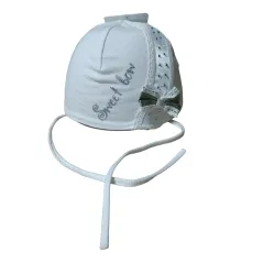CZAPKA NIEMOWLĘCA BIAŁA WIĄZANA SWEET BOW 38CM MARIKA