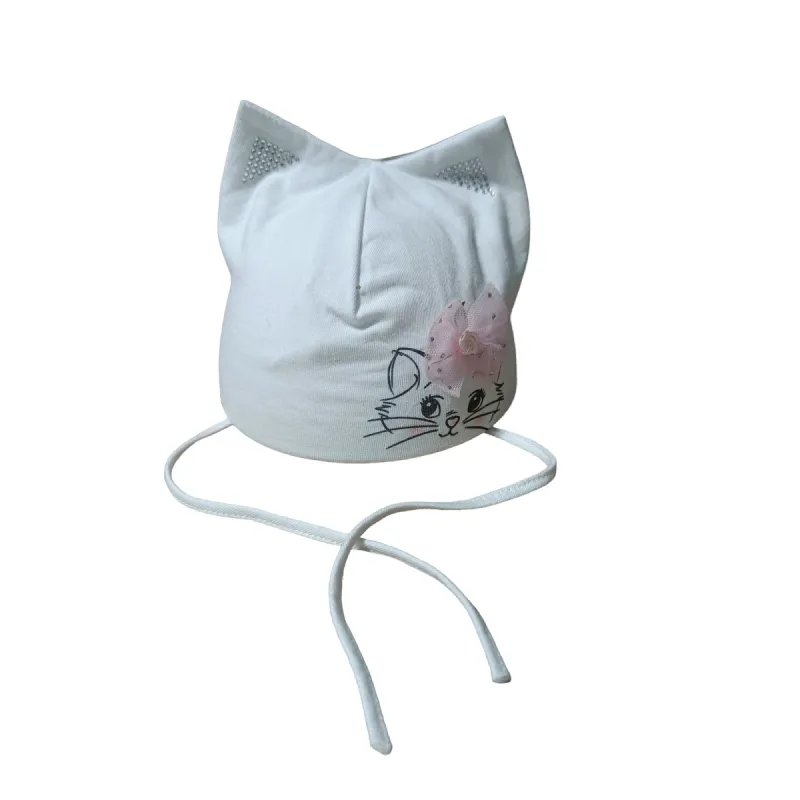 CZAPKA NIEMOWLĘCA BIAŁA WIĄZANA STROJNISIA 42CM MARIKA