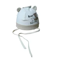 CZAPKA NIEMOWLĘCA BIAŁA WIĄZANA ZAKOCHANY MIŚ 38CM MARIKA