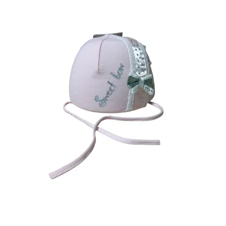 CZAPKA NIEMOWLĘCA RÓŻOWA WIĄZANA SWEET BOW 38CM MARIKA