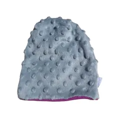 CZAPKA DZIEWCZĘCA BAWEŁNIANA MINKY SZARO-RÓŻOWA 6-18M BAMAR