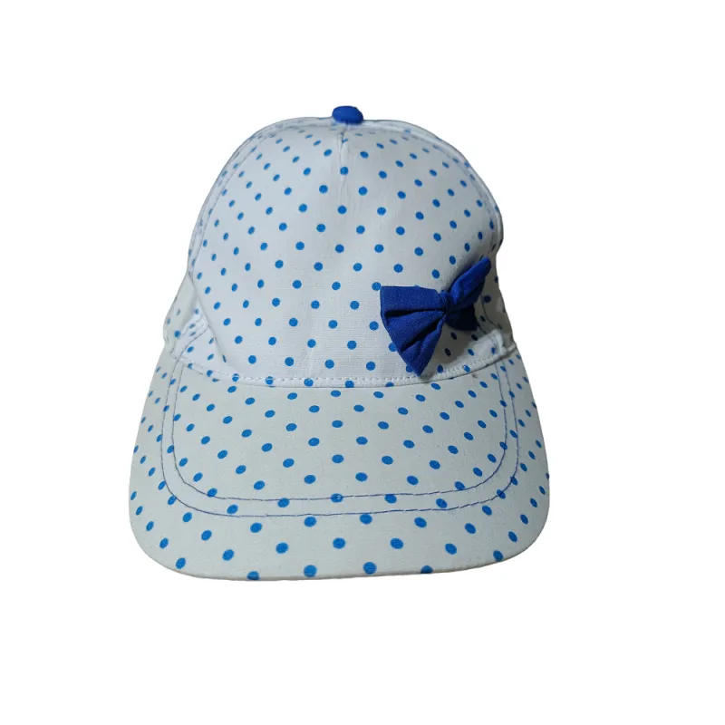 CZAPKA Z DASZKIEM DZIEWCZĘCA BIAŁA KROPKI 52CM YO! CLUB