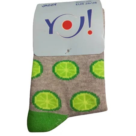 Bawełniane Skarpetki Dziecięce Szare Limonki 26/28 Yo! Club Bawełniane Skarpetki Dziecięce Szare Limonki 26/28 Yo! Club