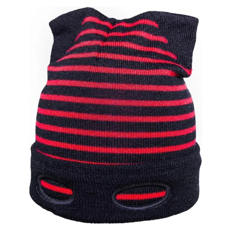 CZAPKA ZIMOWA Z OPASKĄ NA OCZY CZARNO-CZERWONA 50-52 CM YO! CLUB