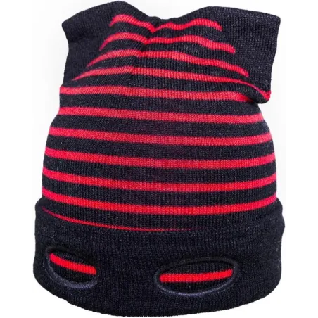 CZAPKA ZIMOWA Z OPASKĄ NA OCZY CZARNO-CZERWONA 50-52 CM YO! CLUB