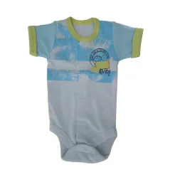 BODY CHŁOPIĘCE Z KRÓTKIM RĘKAWEM SUMMER TIME ROZPINANE TURKUS 56 CM EEVI