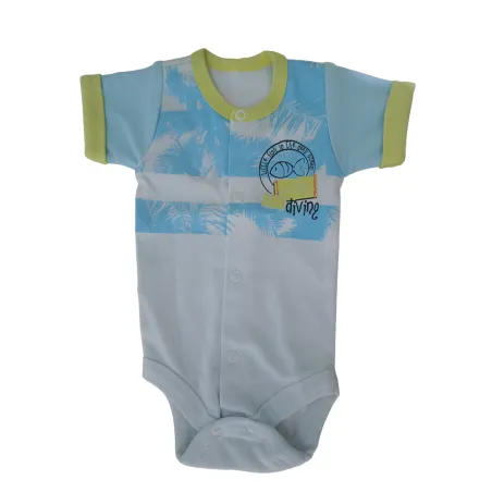 BODY CHŁOPIĘCE Z KRÓTKIM RĘKAWEM SUMMER TIME ROZPINANE TURKUS 56 CM EEVI