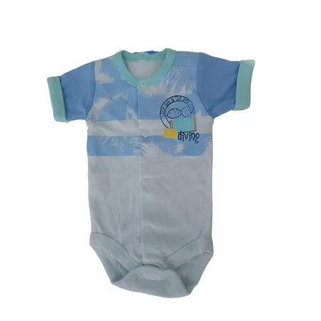 BODY CHŁOPIĘCE Z KRÓTKIM RĘKAWEM SUMMER TIME ROZPINANE NIEIESKI 50 CM EEVI