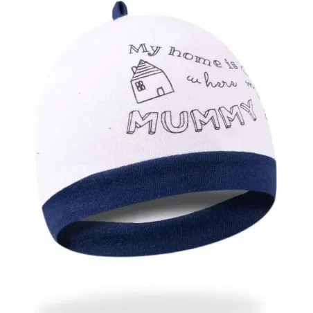BAWEŁNIANA CZAPECZKA CHŁOPIĘCA DOMEK BIAŁA 34-36CM YO! CLUB