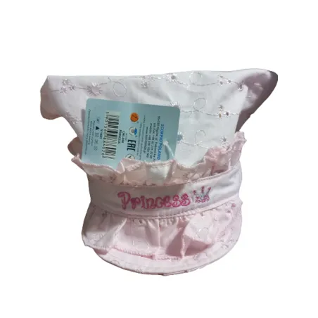 BAWEŁNIANA CHUSTA DZIEWCZĘCA Z DASZKIEM I FALBANKAMI AŻURKOWA PUDROWY RÓŻ 50CM YO! CLUB