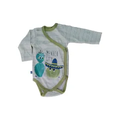 BODY NIEMOWLĘCE Z DŁUGIM RĘKAWEM CACTUS REGULOWANE OLIWKA 56 CM EEVI