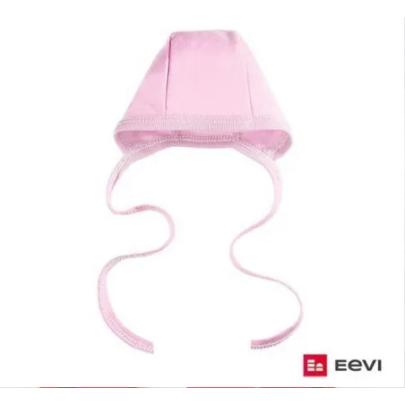CZAPECZKA Z DZIANINY WIĄZANA PUDROWY RÓŻ 40CM EEVI
