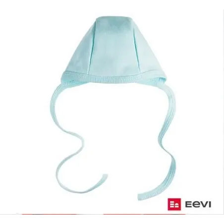 CZAPECZKA Z DZIANINY WIĄZANA BŁĘKITNA 38CM EEVI