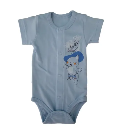 BODY CHŁOPIĘCE Z KRÓTKIM RĘKAWEM NIEBIESKIE RODZINKA 50 CM EEVI