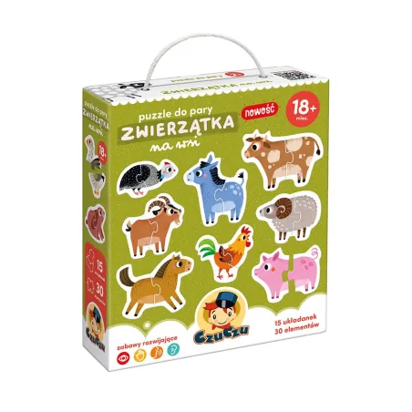 ZWIERZĄTKA NA WSI PUZZLE DO PARY CZUCZU 18M+