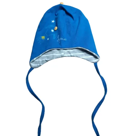 Bawełniana Czapeczka Chłopięca Wiązana Niebieska Ciemna Rakieta 36-38Cm Yo! Club Bawełniana Czapeczka Chłopięca Wiązana Niebieska Ciemna Rakieta 36-38Cm Yo! Club