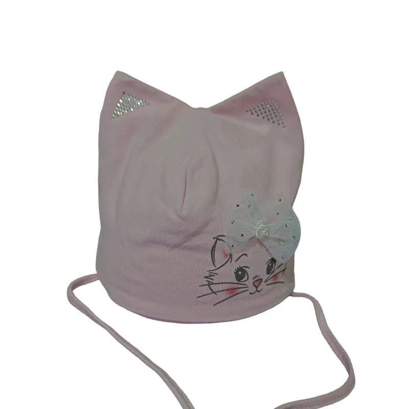 CZAPKA NIEMOWLĘCA RÓŻOWA WIĄZANA STROJNISIA 42CM MARIKA