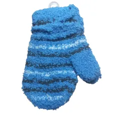 RĘKAWICZKI CHŁOPIĘCE FROTTE NA SZNURKU NIEBIESKIE W PASKI 12 CM YO! CLUB