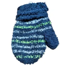 RĘKAWICZKI CHŁOPIĘCE FROTTE NA SZNURKU GRANATOWE W PASKI 12 CM YO! CLUB