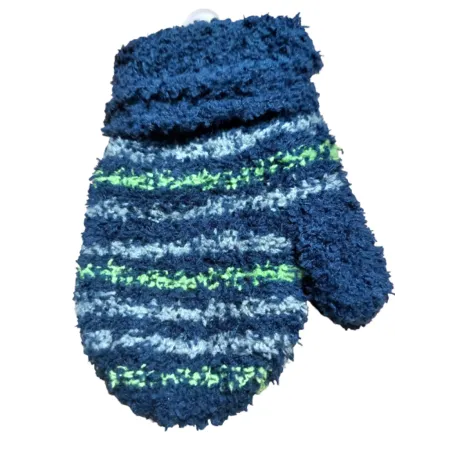 RĘKAWICZKI CHŁOPIĘCE FROTTE NA SZNURKU GRANATOWE W PASKI 12 CM YO! CLUB