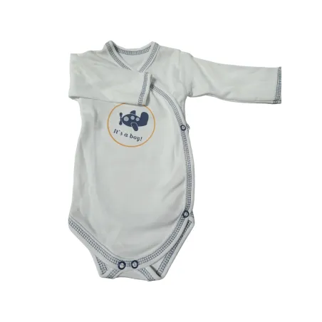 Body Kopertowe Z Długim Rekawem Chłopęce Białe It's A Boy 56Cm Mamatti Body Kopertowe Z Długim Rekawem Chłopęce Białe It's A Boy 56Cm Mamatti