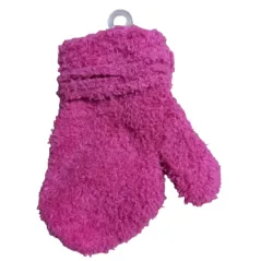 RĘKAWICZKI DZIECIĘCE FROTTE NA SZNURKU RÓŻOWE CIEMNE 12CM YO! CLUB