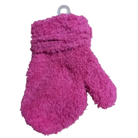 RĘKAWICZKI DZIECIĘCE FROTTE NA SZNURKU RÓŻOWE CIEMNE 12CM YO! CLUB