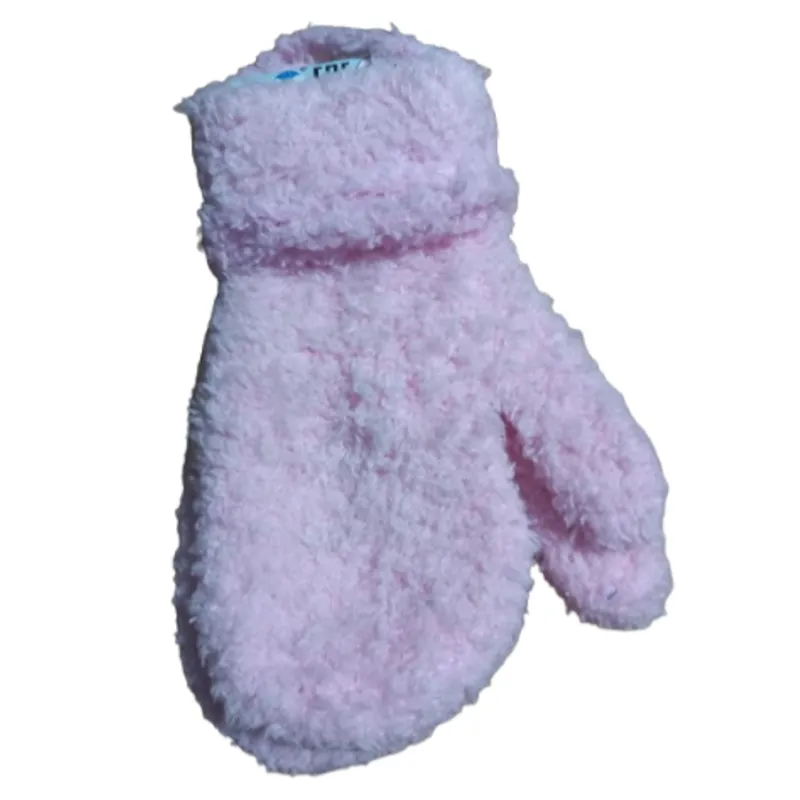 RĘKAWICZKI DZIECIĘCE FROTTE NA SZNURKU PUDROWY RÓŻ 14CM YO! CLUB