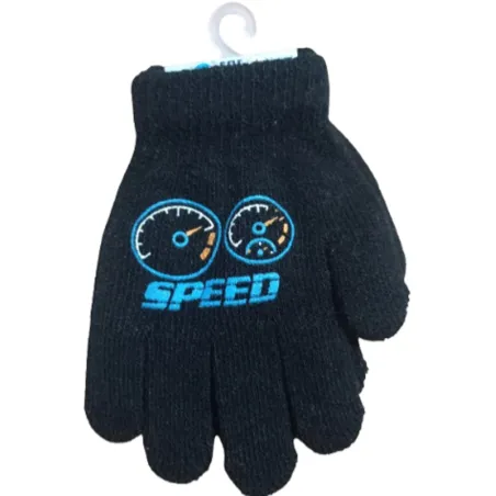 RĘKAWICZKI CHŁOPIĘCE Z PUSZKIEM SPEED CZARNE 14CM YO! CLUB