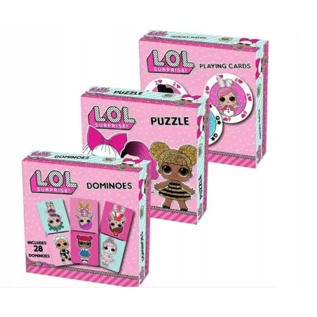 L.O.L. SURPRISE! KARTY PUZZLE DOMINO ZESTAW 3 GIER 4+