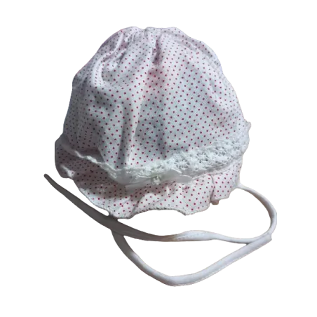 CZAPECZKA BAWEŁNIANA DZIEWCZĘCA BIAŁA W CZERWONE KROPKI 40CM YO! CLUB
