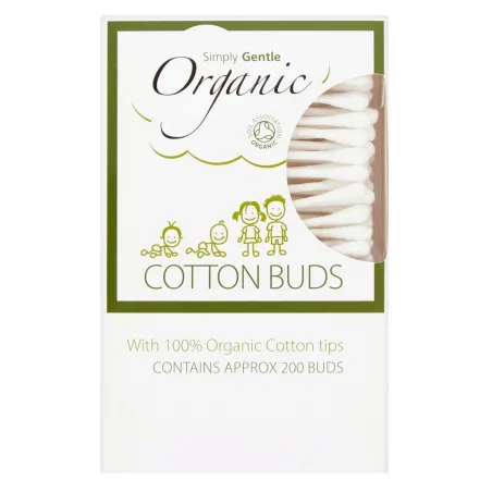 ORGANICZNE PATYCZKI KOSMETYCZNE DO USZU 200 SZT. SIMPLY GENTLE