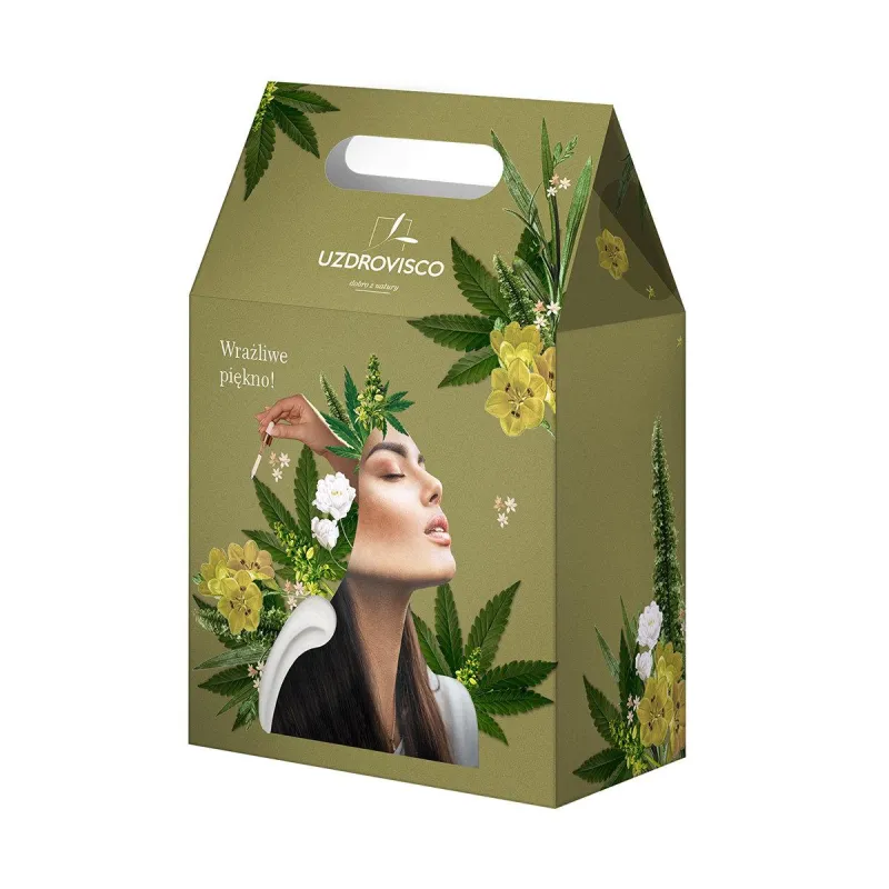 UZDROVISCO ZESTAW WRAŻLIWE PIĘKNO KREM NAWILŻĄJĄCO-NAPRAWCZY CBD 50 ML + BEZWACIKOWY AKTWYNY TONIK-ESENCJA 150 ML