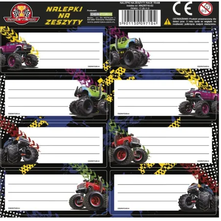 NAKLEJKI NA ZESZYTY RACE TEAM