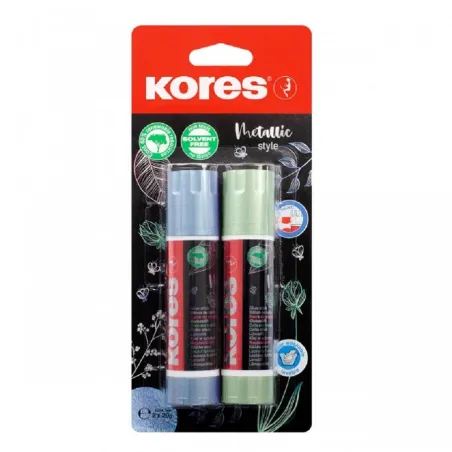 Kolorowy Klej W Sztyfcie Metallic Style 2 X 20G Kores Kolorowy Klej W Sztyfcie Metallic Style 2 X 20G Kores