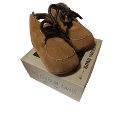 BUCIKI NIEMOWLĘCE NIECHODKI BRĄZOWE OCIEPLANE 16/17 BABY SHOES