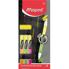 ZAKREŚLACZE DWUSTRONNE FLUO DUO 3 SZTUKI MAPED