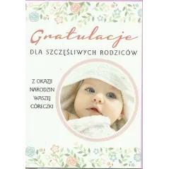 KARNET GRATULACJE DLA SZCZĘŚLIWYCH RODZICÓW + KOPERTA