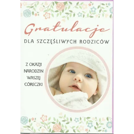 KARNET GRATULACJE DLA SZCZĘŚLIWYCH RODZICÓW + KOPERTA